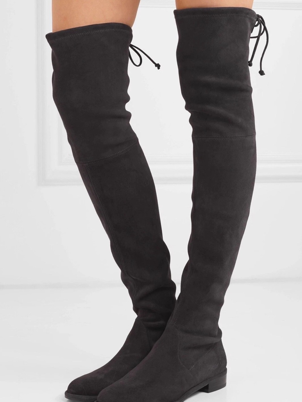 Stuart Weitzman Lowland Over-the-Knee Suede Boots - Black